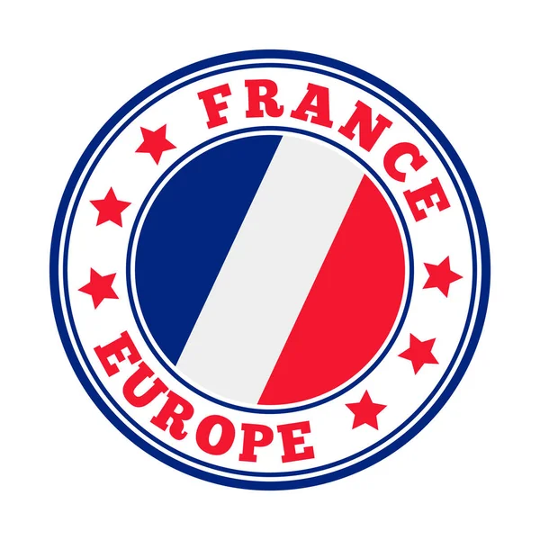 Francja podpisać okrągły kraj logo z flagą Francji Wektor ilustracji — Wektor stockowy