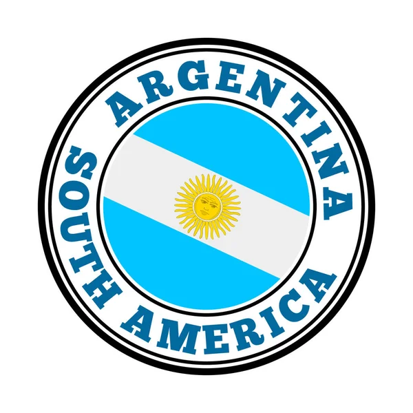 Signe Argentine Logo pays rond avec drapeau de l'Argentine Illustration vectorielle — Image vectorielle