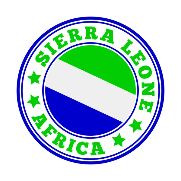 Sierra Leone teken Rond country logo met vlag van Sierra Leone Vector illustratie — Stockvector