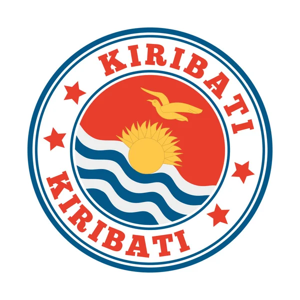 Signo Kiribati Logotipo de país redondo con bandera de Kiribati Vector illustration — Vector de stock