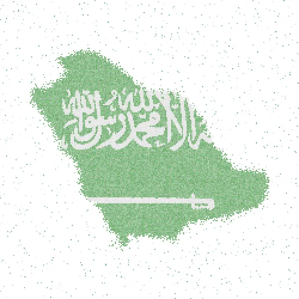 Kaart van Saoedi-Arabië Mozaïek stijl kaart met vlag van Saoedi-Arabië Vector illustratie — Stockvector
