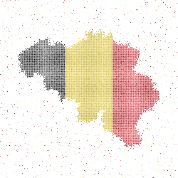 Χάρτης Βελγίου Ψηφιδωτός χάρτης ύφους με σημαία Βελγίου Εικονογράφηση διάνυσμα — Διανυσματικό Αρχείο