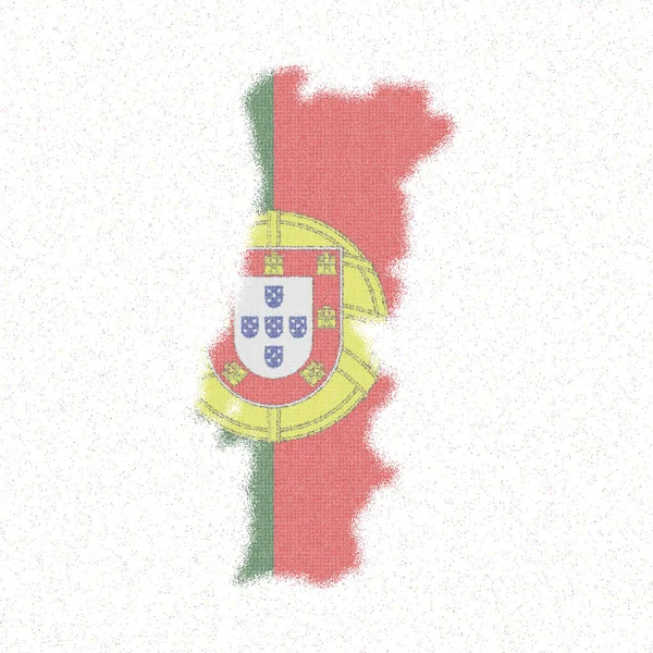 Карта Португалии в стиле мозаики с изображением флага Португалии — стоковый вектор