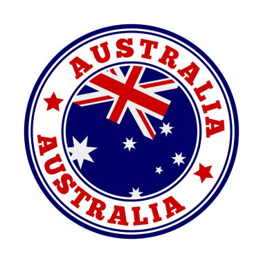 Avustralya, Avustralya Vektör illüstrasyonunun bayrağıyla yuvarlak ülke logosunu imzaladı
