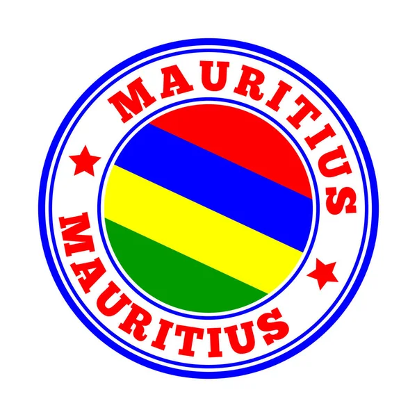 Mauritius sign Round country logo with flag of Mauritius Vector illustration — 스톡 벡터