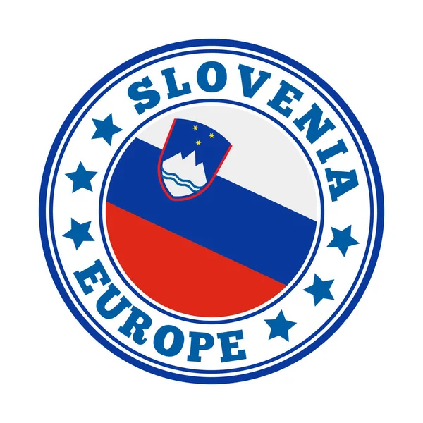 Slovenia sign Round country logo with flag of Slovenia Vector illustration — Stock Vector