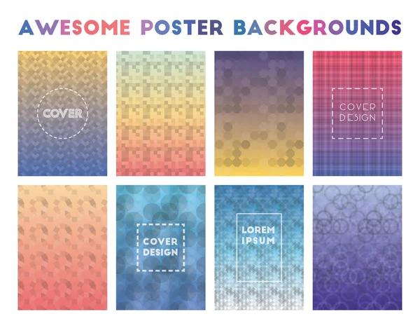Awesome Poster Backgrounds Actual geometric patterns Elegant vector illustration — Stock vektor