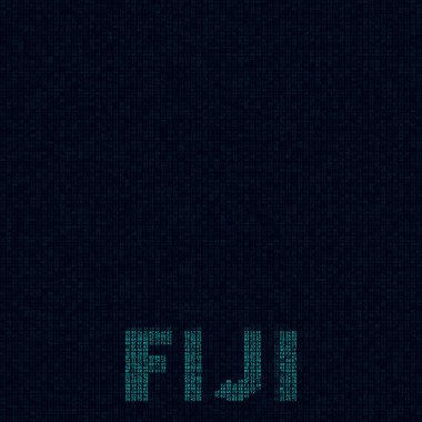 Fiji teknoloji haritası ülke adı Modern vektör olan Fiji siber haritasında ülke sembolü
