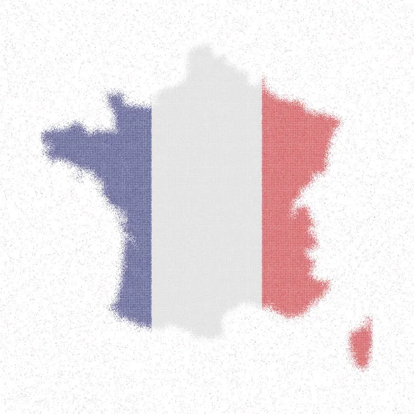 Carte France Carte Style Mosaïque Avec Drapeau France Récupération Illustration — Image vectorielle