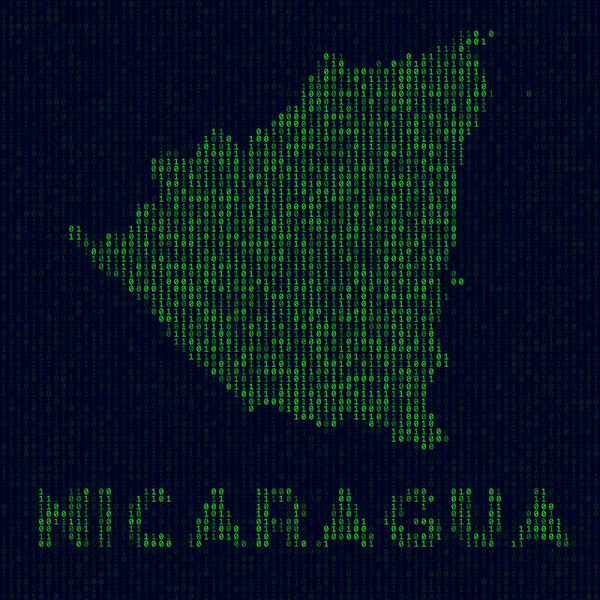 Digitales Nicaragua Logo Ländersymbol Hacker Stil Binärcodekarte Von Nicaragua Mit — Stockvektor