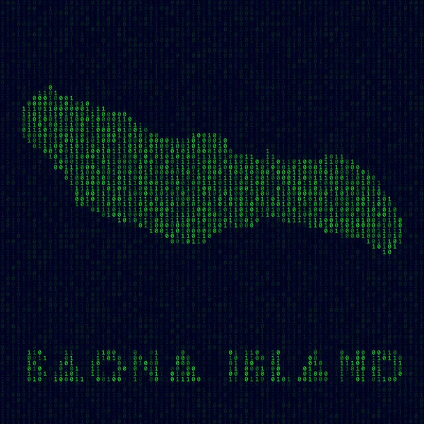 Logo Digital Saona Island Símbolo Isla Estilo Hacker Mapa Código — Vector de stock