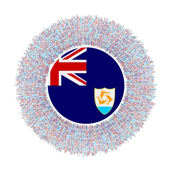 Vlag Van Anguilla Met Kleurrijke Stralen Stralend Landteken Glanzende Zon — Stockvector