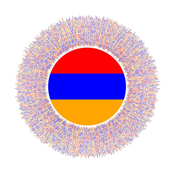 Σημαία Της Αρμενίας Πολύχρωμες Ακτίνες Ακτινοβολία Λαμπερή Ηλιαχτίδα Σημαία Αρμενίας — Διανυσματικό Αρχείο