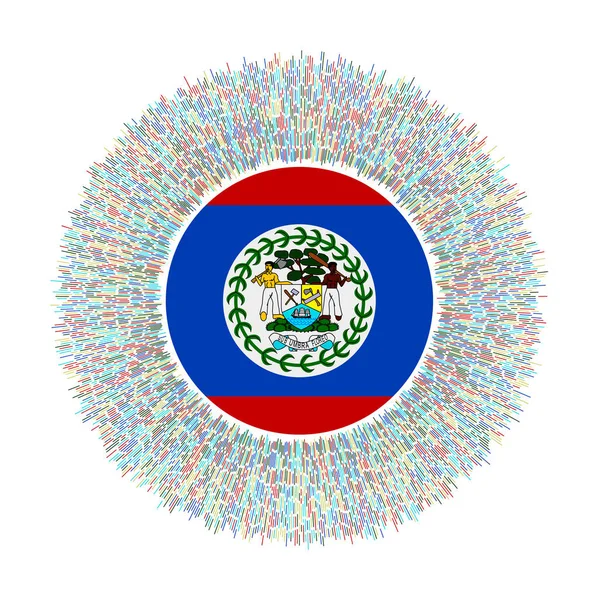 Bandeira Belize Com Raios Coloridos Sinal País Radiante Brilhante Sunburst —  Vetores de Stock