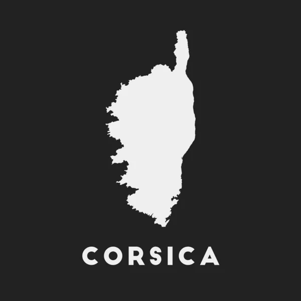 Icono Córcega Mapa Isla Sobre Fondo Oscuro Elegante Mapa Córcega — Vector de stock