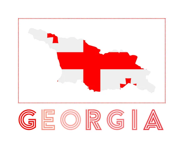 Logo Georgia Mapa Georgia Con Nombre Del País Bandera Elegante — Vector de stock