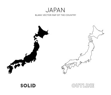 Japonya haritası Japonya Ülke Sınırlarının boş vektör haritası sizin bilgi vektörünüz için