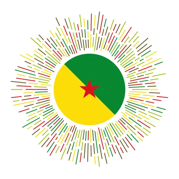 Guyanas Tecken Landsflagga Med Färgglada Strålar Strålande Solbränna Med Guyanas — Stock vektor