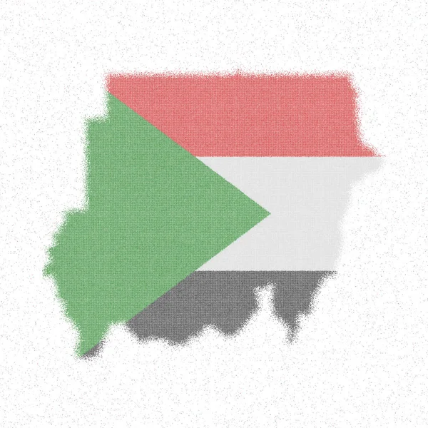 Mapa Sudanu Mapa stylu mozaiki z flagą Sudanu Ilustracja wektora artystycznego — Wektor stockowy