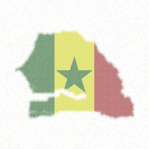Mapa do Senegal Mapa de estilo mosaico com bandeira do Senegal ilustração vetorial surpreendente — Vetor de Stock