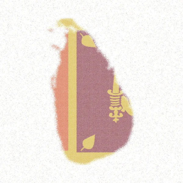Mapa de Sri Lanka Mapa de estilo mosaico con la bandera de Sri Lanka — Vector de stock