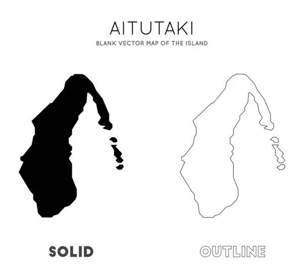 Aitutaki map Blank vector map of the Island Borders of Aitutaki for your infographic Vector — 스톡 벡터