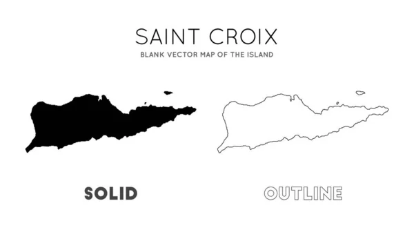 聖クロワ地図聖クロワの島の境界線の空白のベクトル地図あなたのインフォグラフィックベクトル — ストックベクタ