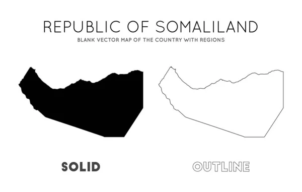 Somaliland kaart Blanco vectorkaart van het land met regio 's Grenzen van Somaliland voor uw — Stockvector