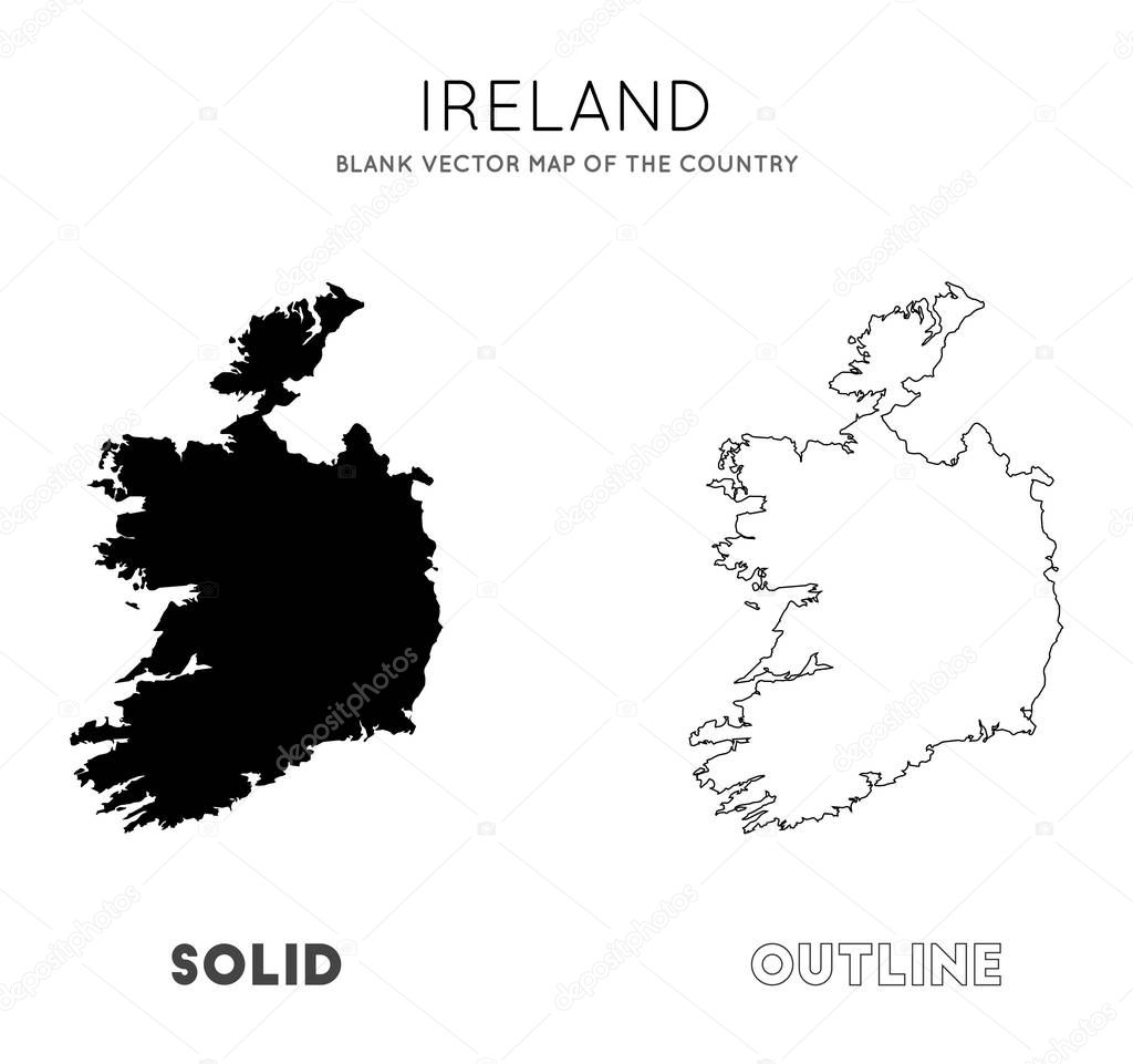 Ireland map Blank vector map of the Country Borders of Ireland for your infographic Vector