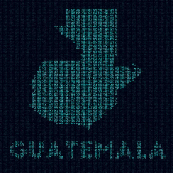 Guatemala Tech Map Símbolo País Estilo Digital Mapa Cibernético Guatemala — Archivo Imágenes Vectoriales