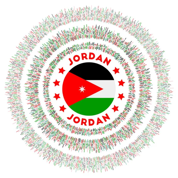 Σύμβολο Της Ιορδανίας Λαμπερή Σημαία Χώρας Πολύχρωμες Ακτίνες Λαμπερή Ηλιαχτίδα — Διανυσματικό Αρχείο