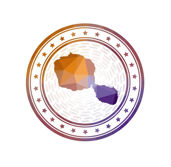 Плоская низкопольная марка Таити Полигональный знак Таити Модный векторный логотип острова — стоковый вектор