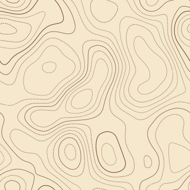 Arazi topoğrafyası Gerçek topoğrafik harita Kusursuz tasarım büyüleyici karo izolinler deseni