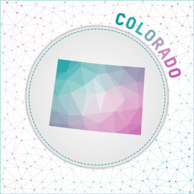 Colorado ağ ağ arka planına sahip ABD eyaletinin çokgen Colorado haritası