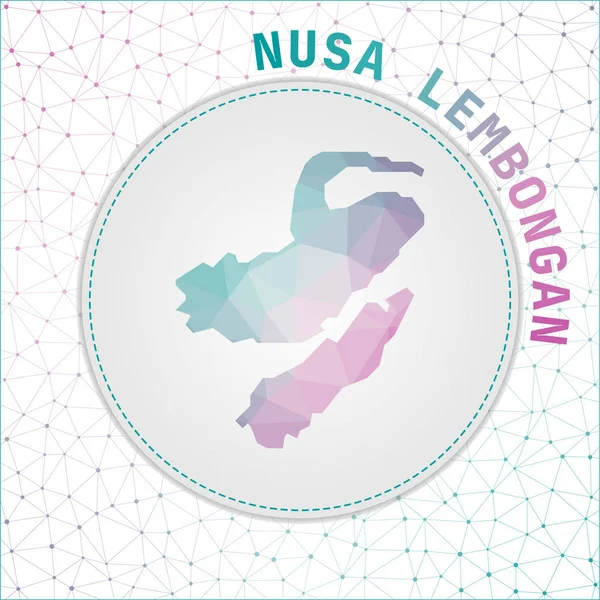 Векторная полигональная карта Нуса-Лембонган Карта острова с сетевым фоном Нуса-Лембонган — стоковый вектор