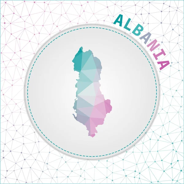 Vector poligonal Albania mapa Mapa del país con malla de red fondo Albania ilustración — Vector de stock