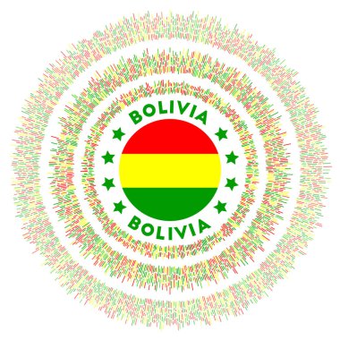 Bolivya sembolü Bolivya bayrağı ile renkli vatan bayrağı Parlak güneş ışığı Bolivya bayrağı Güzel