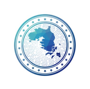 Bintan Adası Çokgen Binta Adası rozet logosunun düz polimer damgası