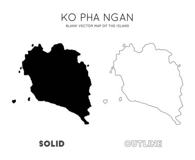 Ko Pha Ngan haritası Ko Pha Ngan Adasının boş vektör haritası sizin bilgi vektörünüz için