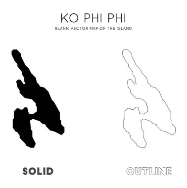 Ko Phi Phi haritası Ko Phi Phi Adasının boş vektör haritası bilgi vektörünüz için