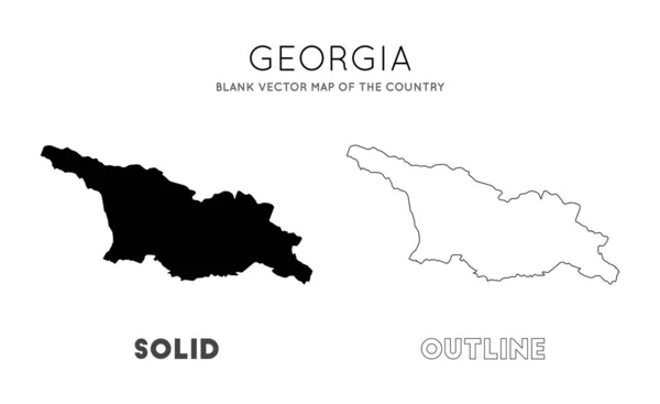 Mapa Gruzie Prázdná vektorová mapa hranic Gruzie pro váš infografický vektor — Stockový vektor
