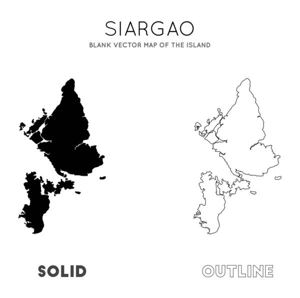 Mapa de Siargao Mapa vectorial en blanco de las fronteras insulares de Siargao para su vector de infografía — Vector de stock