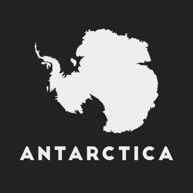 Antarctica icon Country map on dark background Stylish Antarctica map with country name Vector