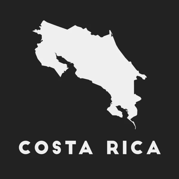 Icono de Costa Rica Mapa de país sobre fondo oscuro Elegante mapa de Costa Rica con nombre de país Vector — Vector de stock