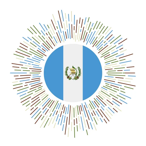 Знак Гватемалы Флаг страны с яркими лучами Вспышка солнца с вектором флага Гватемалы — стоковый вектор