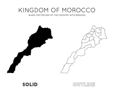 Morocco map Blank vector map of the Country with regions Borders of Morocco for your infographic