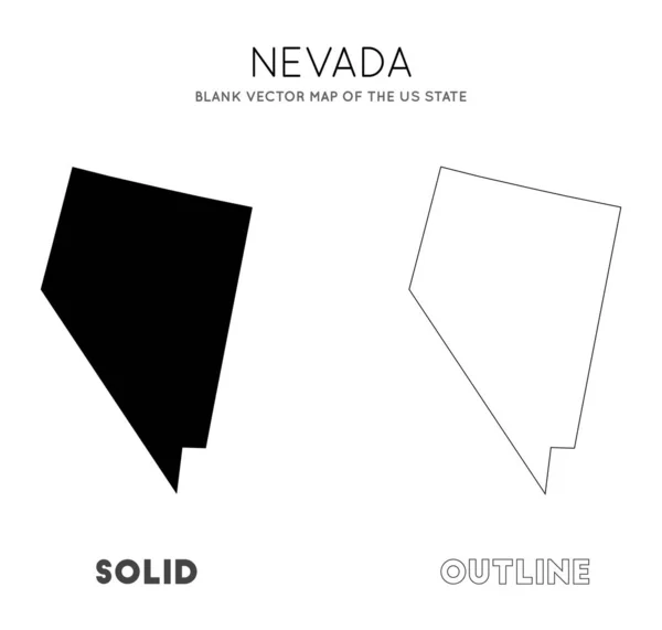 Nevada map Blank vector map of the Us State Borders of Nevada for your infographic Vector — Stok Vektör