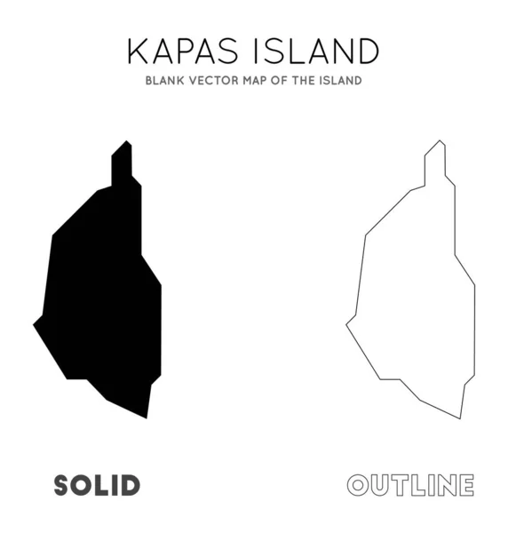 Mapa de la isla de Kapas Mapa vectorial en blanco de las fronteras de la isla de Kapas para su infografía — Vector de stock