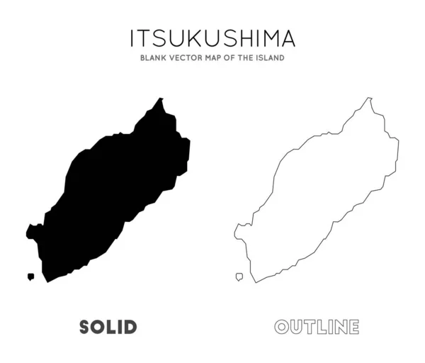 Mapa de Itsukushima Mapa vectorial en blanco de las fronteras insulares de Itsukushima para su Vector de infografía — Vector de stock