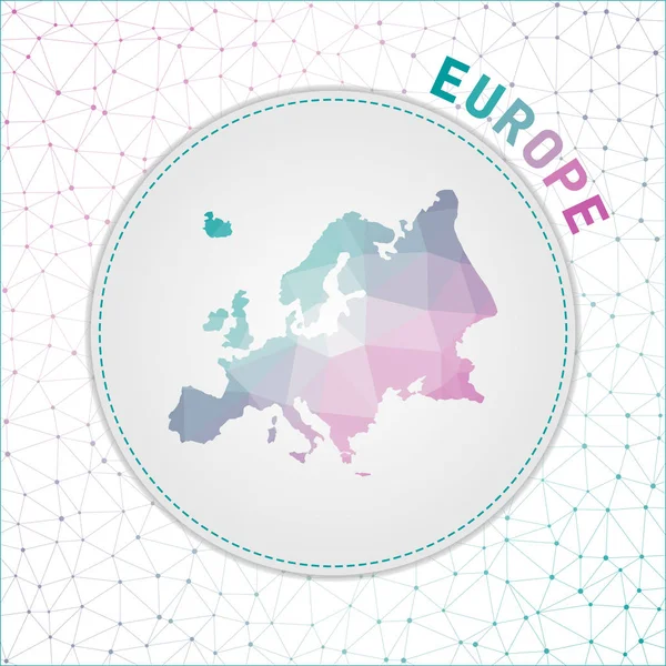 Vektor polygonale Europakarte des Kontinents mit Netzwerkhintergrund Europa Illustration — Stockvektor